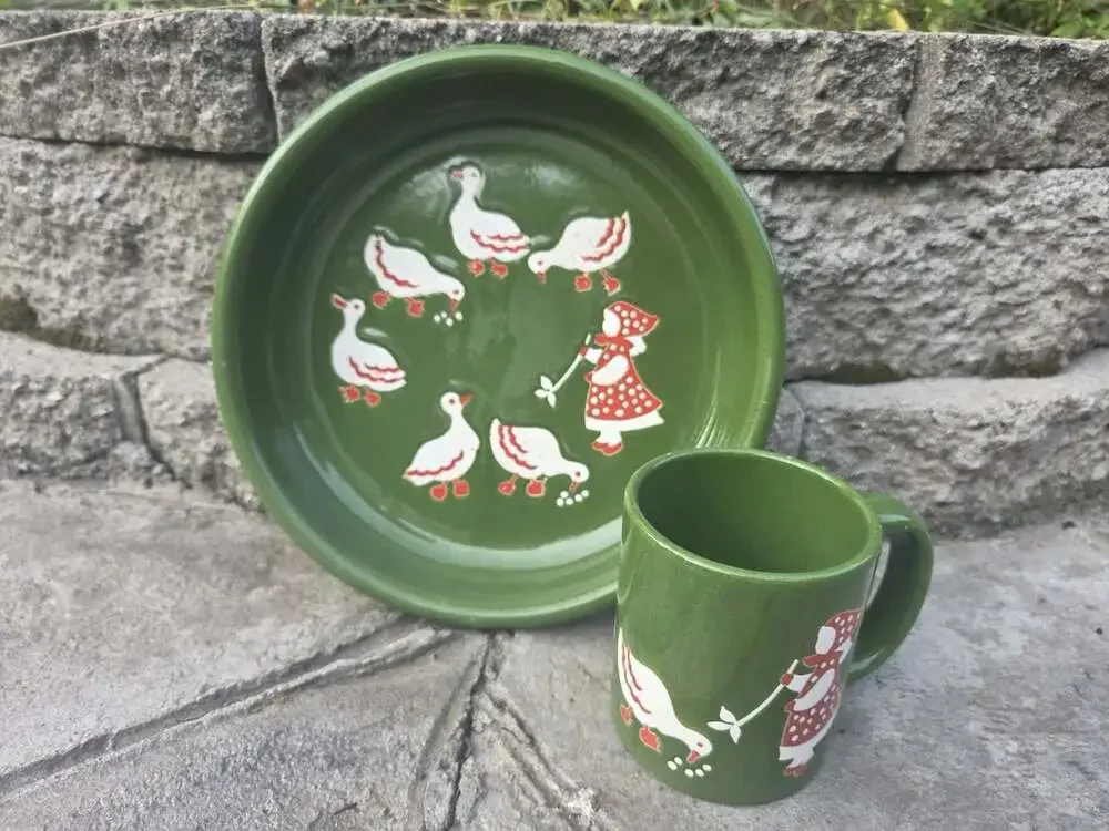 Waechtersbach Germany Goose Bowls Cottage Core Duck Country Geese 2 Bowls VTG